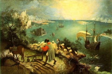 pieter cornelisz van der morsch Painting - Landscape With The Fall Of Icarus Flemish Renaissance peasant Pieter Bruegel the Elder